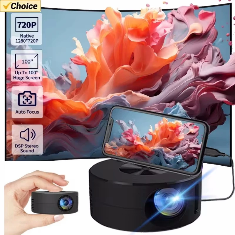 YT200 Mini projektor LED mobilné video domáce kino Media Player Player Kids Darček kino zapojený rovnaký projektor obrazovky pre iPhone Android