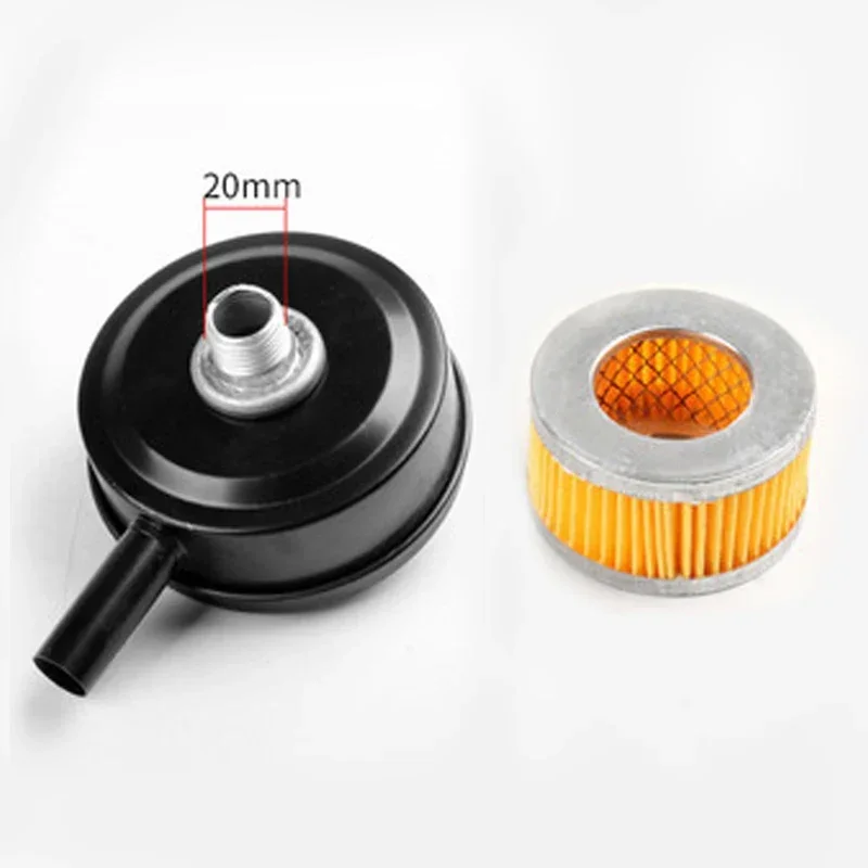 YTOM 1PC 20 mm kovový vzduchový kompresor sú prístrešok filter tlmič tlmič Filter Filter