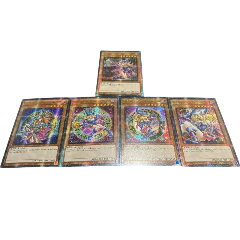 Yu-gi-oh! 5 listov Flash Card Black Magician Girl Rôzne maľba DIY Gauze Series Action Toy Figure Anime Game Collection