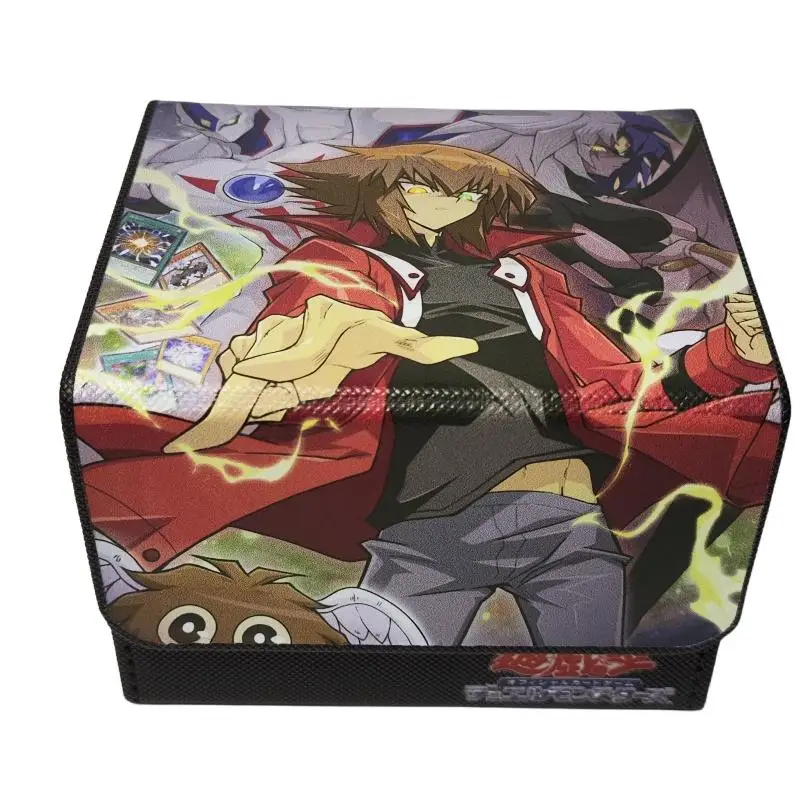 Yu-Gi-Oh Card Case Jaden Yuki Yubel E Hero DIY DIY Vysoko kvalitná kožená akčná hračky Figures Game Collection Storage Box and Plantition