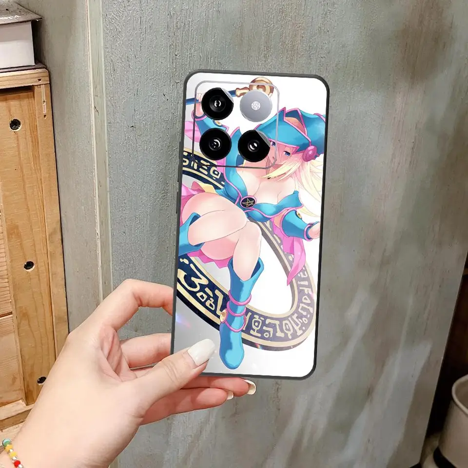 Yu Gi Oh Dark Magician Girl Puzdro Puzdro Čierny silikónový telefón pre Xiaomi 14 Ultra 13 12Pro 12 13 11T Pro 11 12 13Lite 11i Co