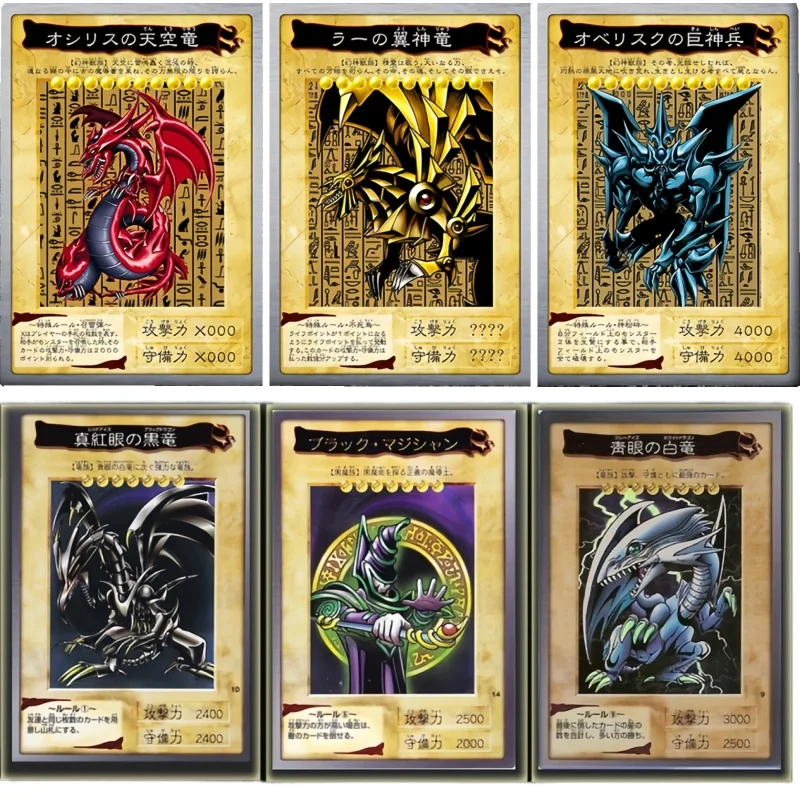 Yu-gi-oh karta egyptský boh Blue-oči biely drak 3-telovo spojenie Dark Magician DIY Action Figures Anime Game Collection
