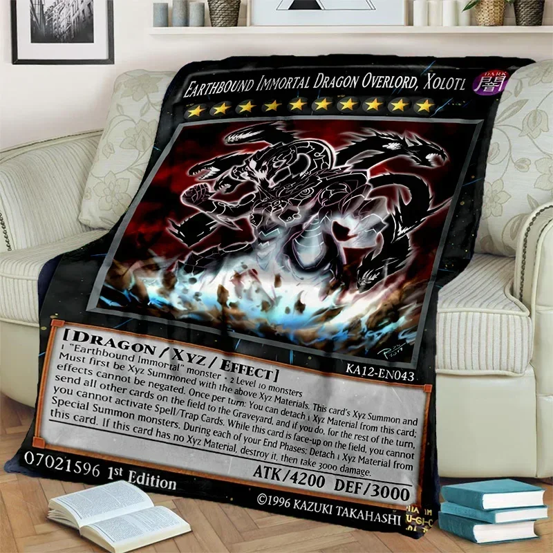 Yu-gi-oh monster karta anime karikatúra prikrývka, mäkká prikrývka pre domácu spálňu posteľ pohovka piknik cestovná kancelária Kryt deť