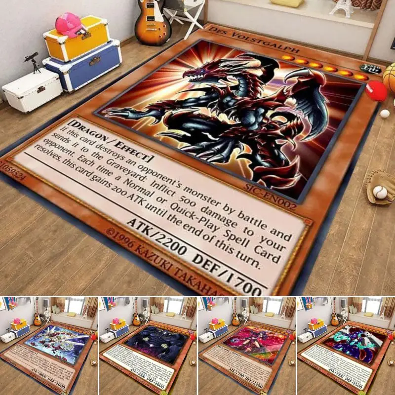 Yu-gi-oh monštrum karty tlačené koberce dekorácie domáca spálňa podlaha veľká veľkosť rohože