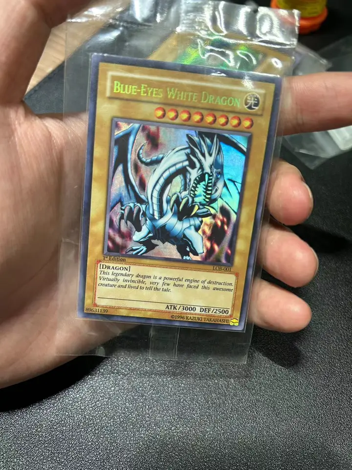 Yu Gi OH Ultra Rare/Ur TCG Blue-Eyes White Dragon (LOB-001) Ranková hra English Collection Prispôsobte si kartu (nie originálna)