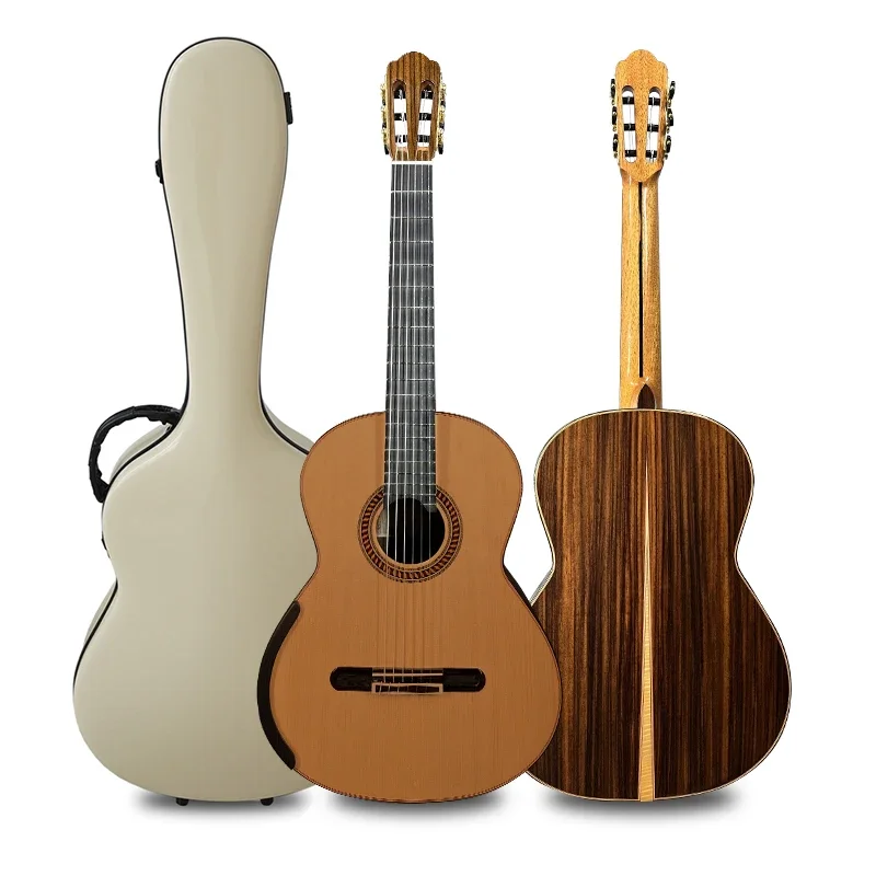 Yu Longguo ručne vyrábaný Nomex Double Top Top Arch Husle Husle Chamber Concert Professional Nylon String Classical Guitar