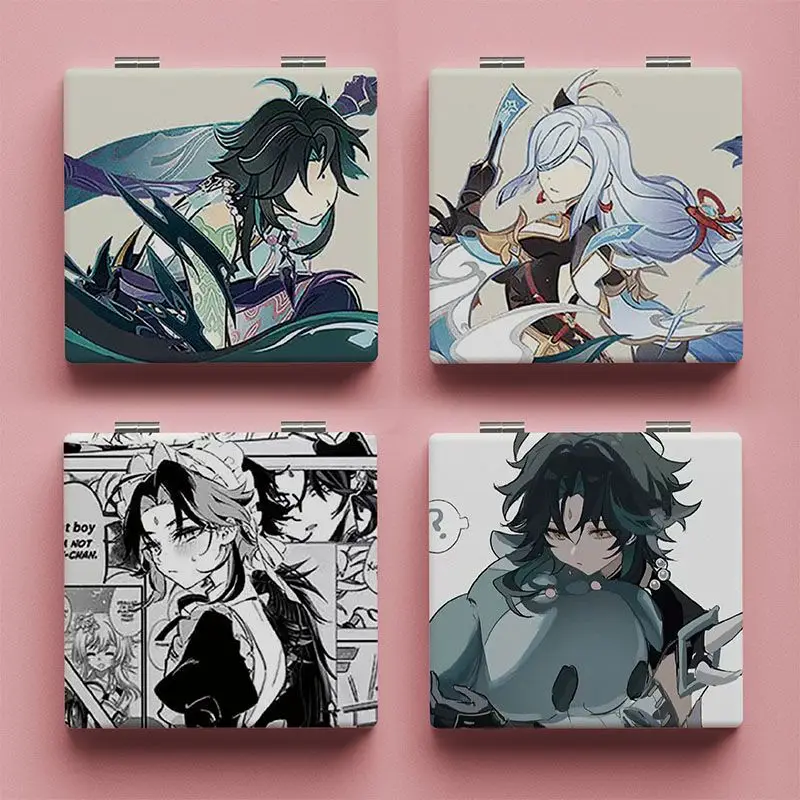 Yuan Shen skladacie kozmetické zrkadlo Xiao Make-up zrkadlá pre ženu shenhe anime cosplay cosplay accesorios priateľ darček kozmetický produkt