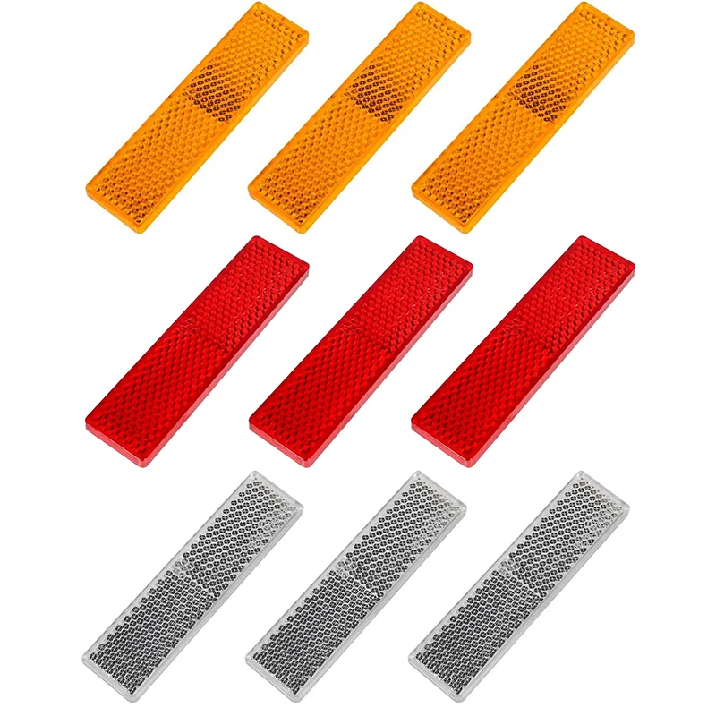 Yuanjoy 10ks Stick-On RecuGular Reflectory pre prívesy Motory prívesy Trucks