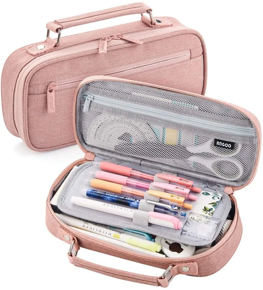 Yuerui veľká kapacita ceruzka Cascil Case School Veľké vrecko na ceruzky pre dievčatá pre dievčatá dospievajúci roztomilý dvojvrstvový kawaii ceruzka Case Office