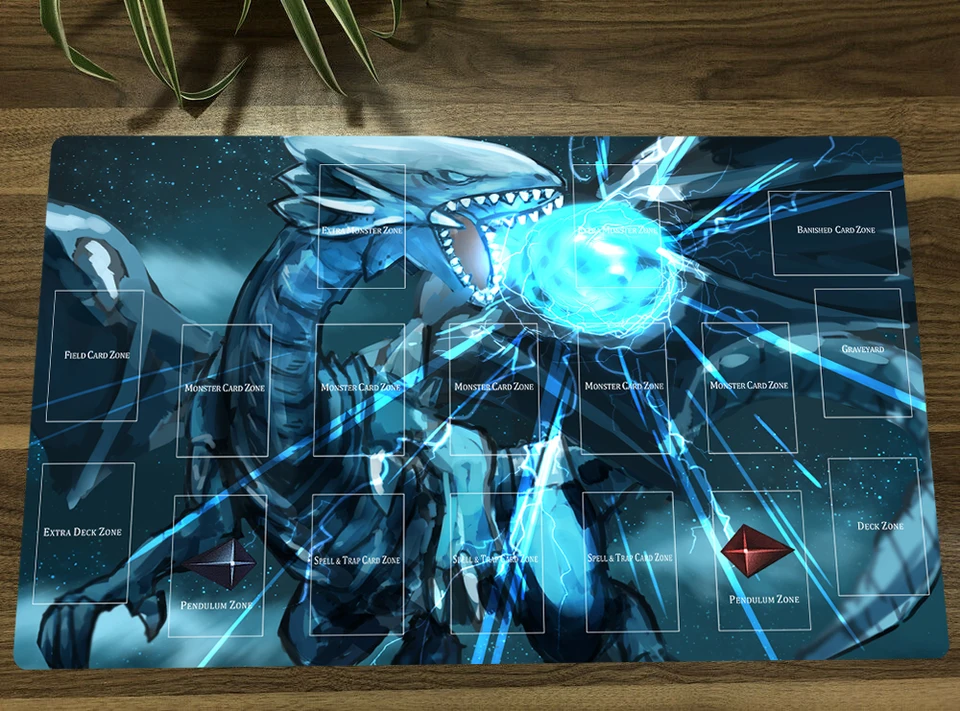 Yugioh Duel Playmat Blue Eyes White Dragon Tcg CCG Mat Trading Card Game Mat Rubber Mouse Pad Desk Desk zadarmo vrecko 60x35 cm
