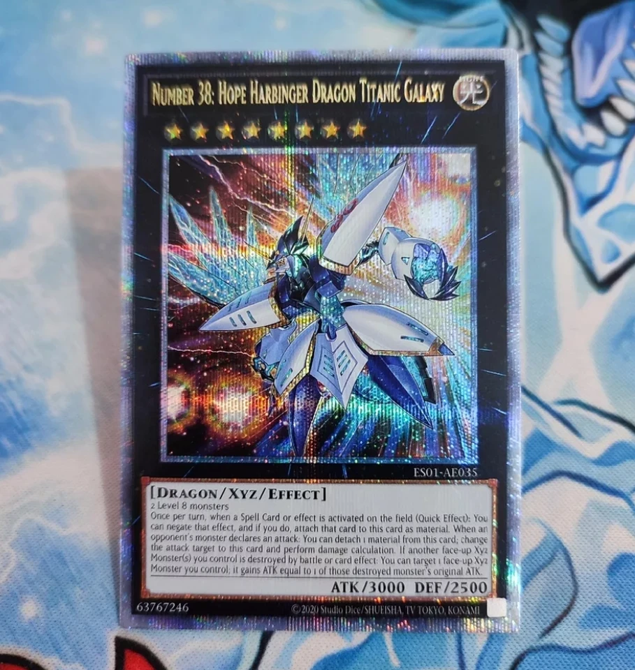 Yugioh Konami ES01-AE035 Číslo 38: Hope Harbinger Dragon Titanic Galaxy 25. storočie Secret Ázijská anglická karta mincovne