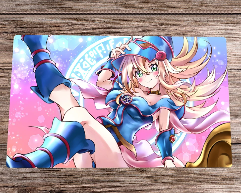 Yugioh Playmat Dark Magician Girl CCG TCG Playmat Anime Trading Card Game Mat & Bag Desk Desk Desk Mat MousePad 60x35 cm
