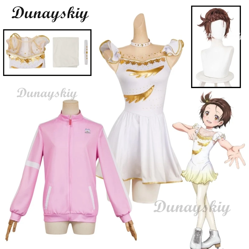 Yuitsuka inori anime medailista Coplay kostým krátky kanál biele šaty králiky kabát kawaii dievča