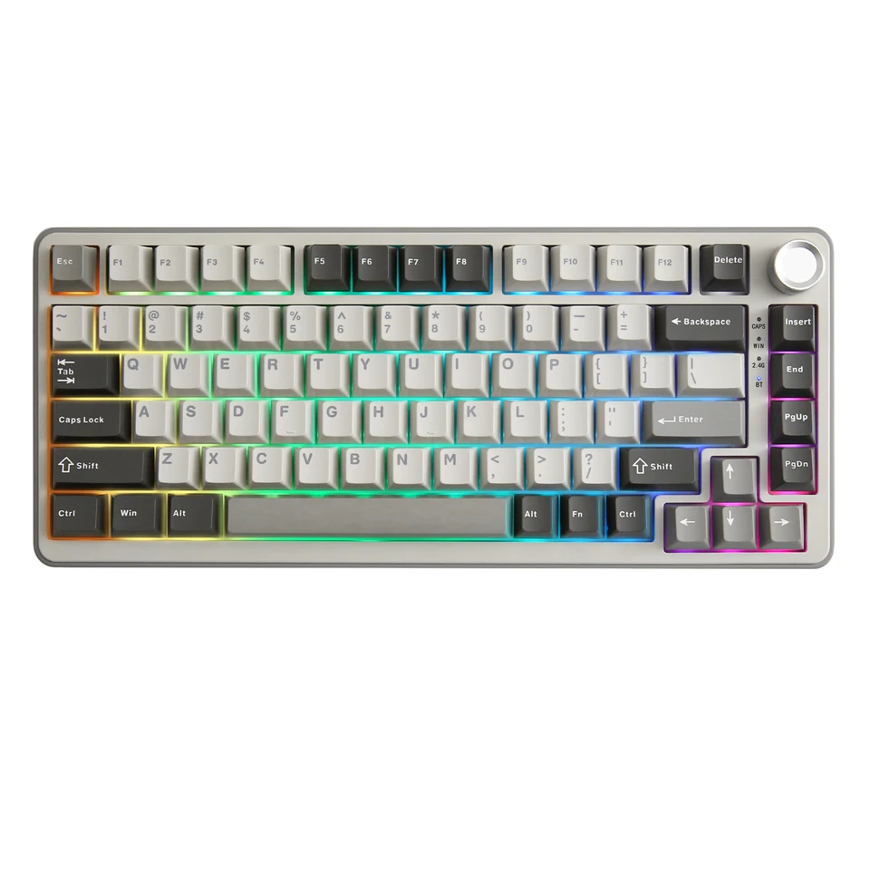 Yunzii B75 Pro Gray 75% 82-Key Wireless Mechanical Gaming Keyboard, horúce swap swap vlastný RGB BT/Typ-C/2,4G Creamy Keeb