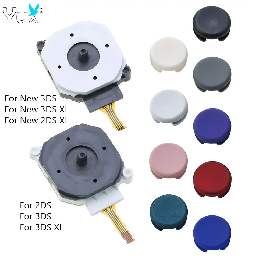 Yuxi 3D Analógový joystick + Stick Grip Cap Cover Cover Tlačidlo Výmena dielu pre 3DS 3DSXL 3DSLL pre nové 3DS XL LL