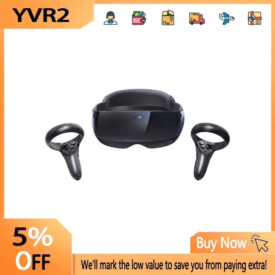 YVR 2 VR inteligentné okuliare všetko v jednom ultra-krátke zaostrenie 8.4k HD Virtuálna headsety s telom Sense 3D pre hry a filmy
