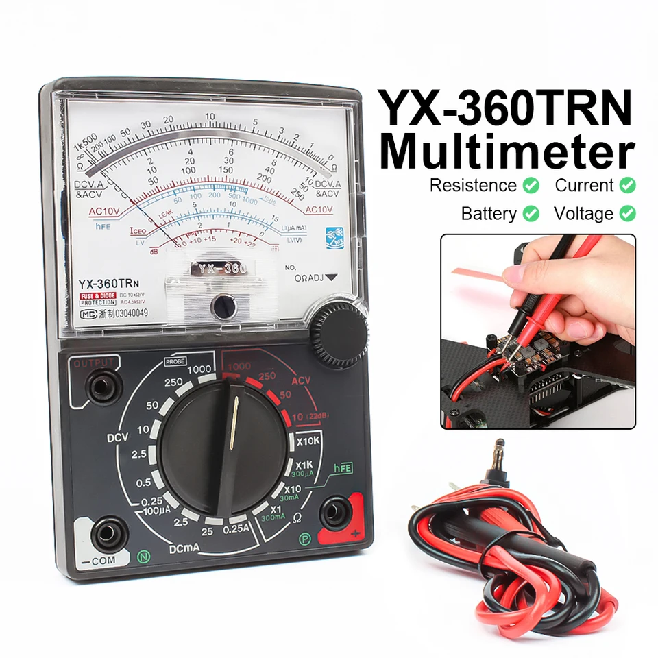 YX-360 Typ ihly Univerzálny ukazovateľ ukazovateľa displejov elektrických multimetrov napätia Prúdový prúd tester pera Ac DC