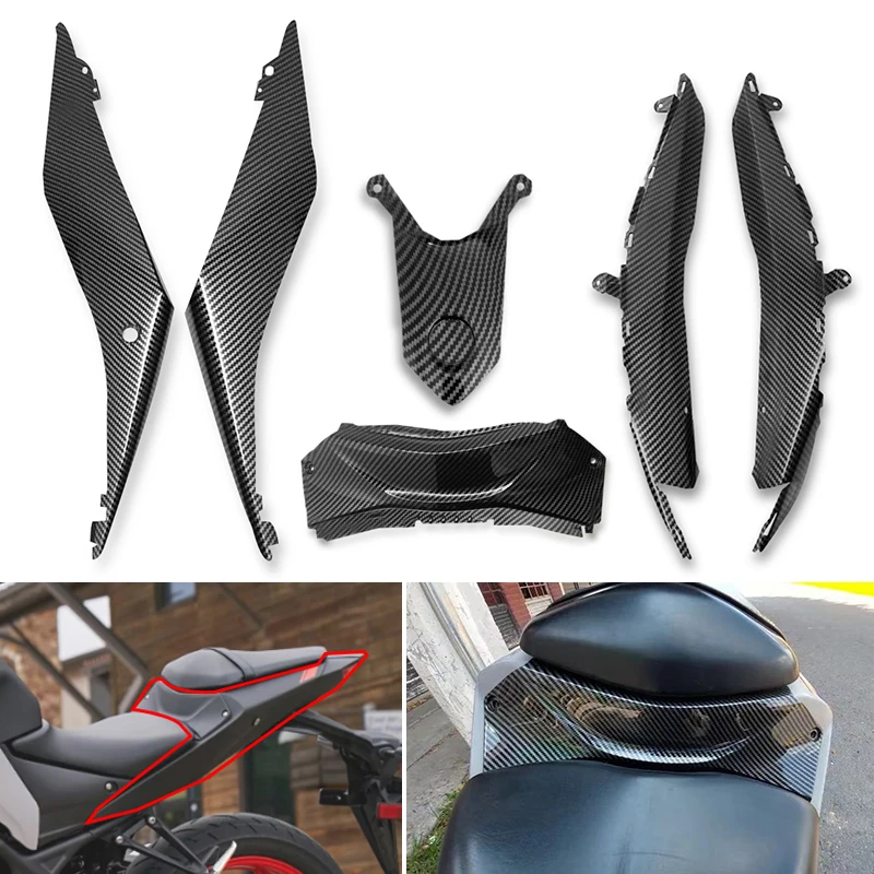 YZF-R3 YZF-R25 Motocykel Zadný poťah sedadla pre spolujazdca Fit pre Yamaha YZF R25 R3 2013-2023 2024 Zadný chvost stredný kapotáž