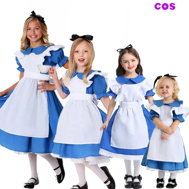 Z Alice v ríši divov kostýmy pre dievčatá deti Fantasias slúžka slúžka cosplay halloween karneval party fancy Up