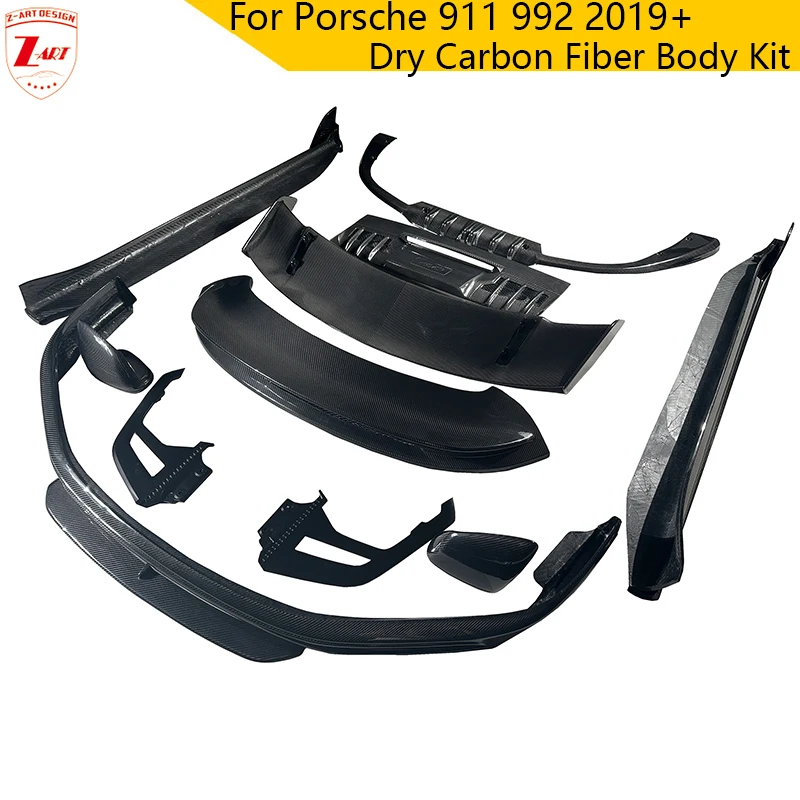 Z-ART 992 Suchý suchý karoséria s ladením uhlíkových vlákien pre Porsche 911 992 2019+ Prepreg Aerokit Aerokit pre Porsche 992 GT3 Zadné krídlo