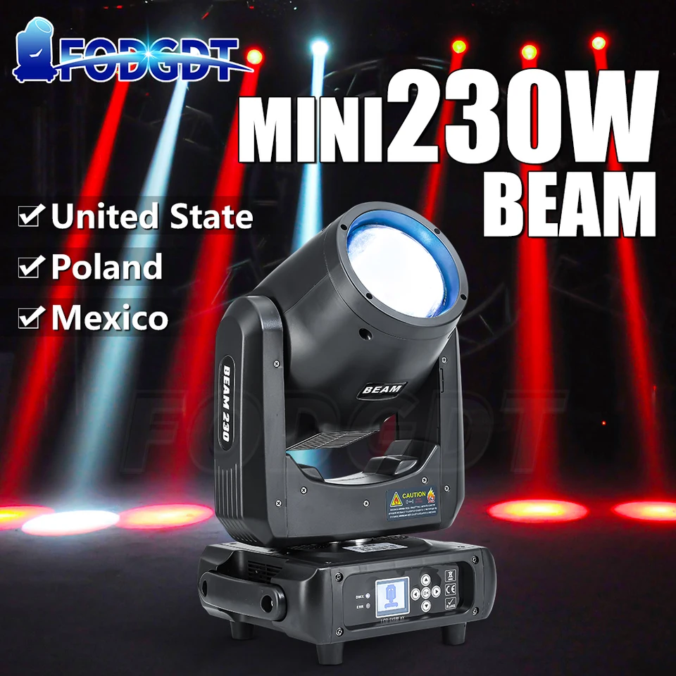 Z EÚ/US MINI 230W 7R lúč pohybujúce sa hlavy Lights Spot Lighting Stage Profesionálne vybavenie Svadba pre DJ Disco Theatre Bar