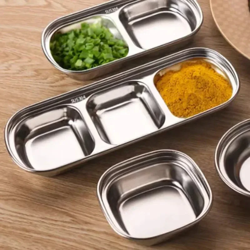 Z nehrdzavejúcej ocele 3-kompartmentová zásobná zásobníka korenie na korenie zásobník BBQ Restaurant Restaurant Cutlery