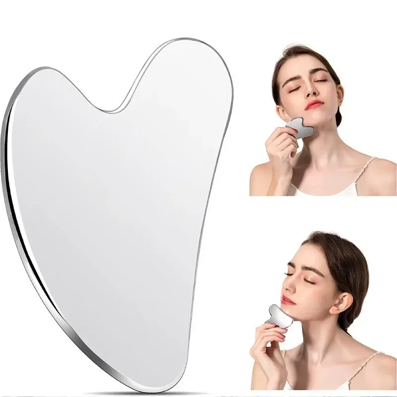 Z nehrdzavejúcej ocele gua sha škrabka na kozmetickú starostlivosť o kožu Krása Massager celotelové krk krk Guasha detox Spa Masssage