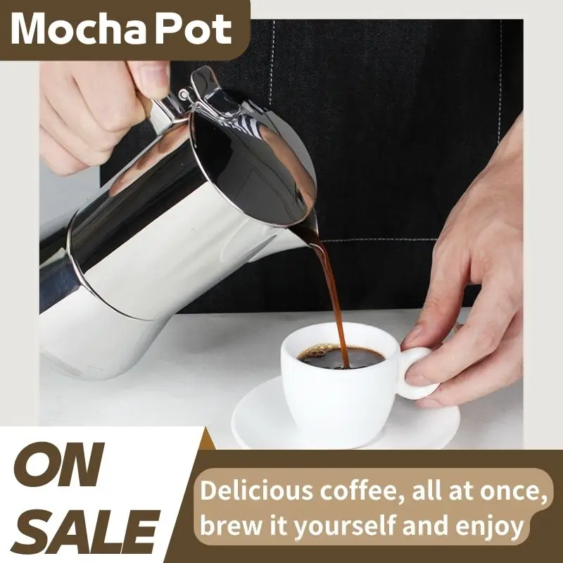 Z nehrdzavejúcej ocele Moka Pot Applicata vhodná na indukciu Cook Applous Vyhrievaná 200 ml ručne varená espresso hrnca prenosný domáci štýl