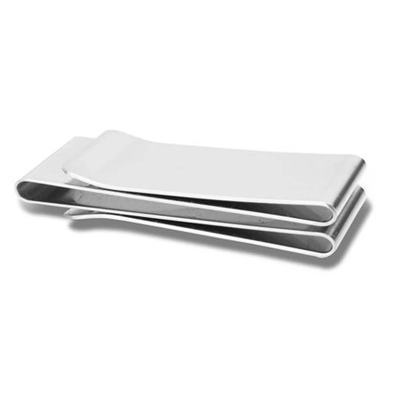 Z nehrdzavejúcej ocele obojstranná peňažná klipová klip peňaženka Držiteľ kreditnej karty Slim Card ID Clips Klipy Men ženy