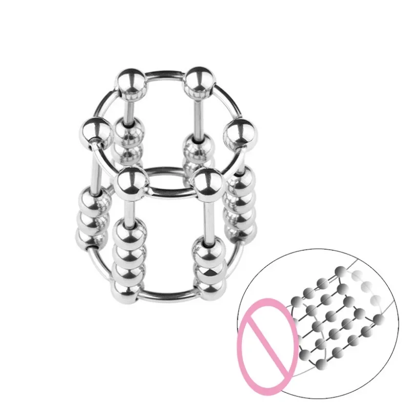 Z nehrdzavejúcej ocele Penis Ring Dick Training Bead Cock Bondage