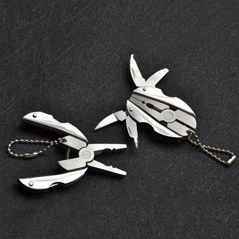 Z nehrdzavejúcej ocele Prenosné vrecko Multi funkcia Mini zložiteľné kliešte Keychain Kliešt