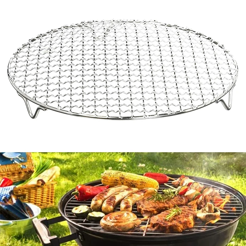 Z nehrdzavejúcej ocele Round BBQ sieť gril siete pečené siete slanina gril náradie železné siete nelick BBQ MAT mriežky vonkajšie grilovanie Accessori
