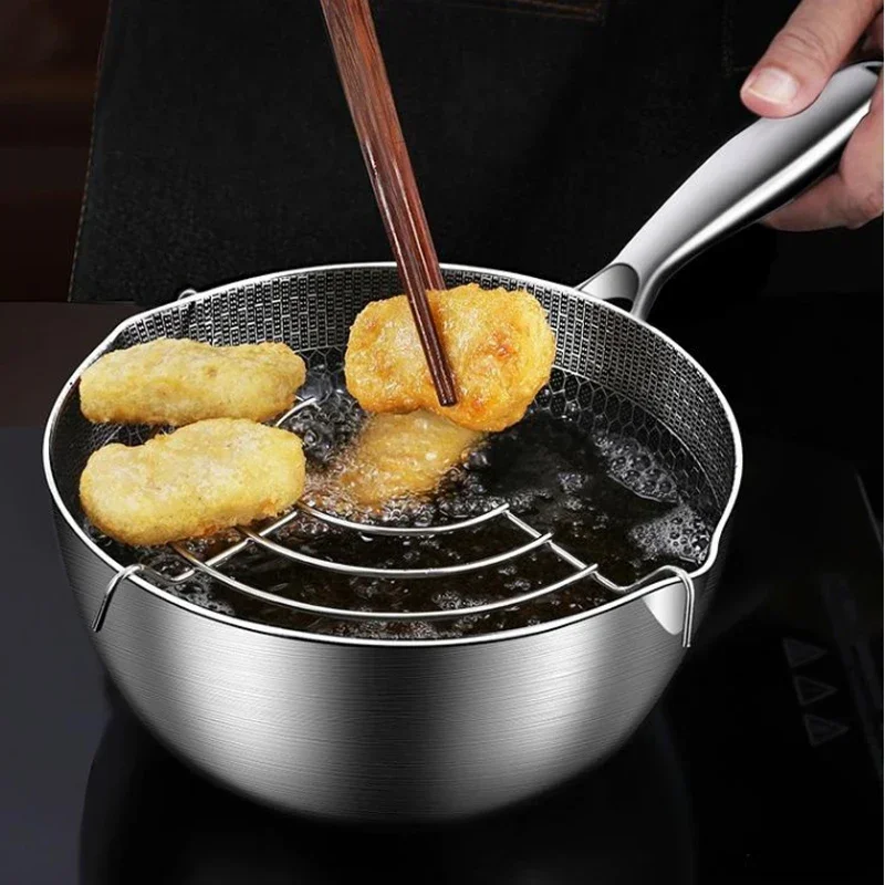 Z nehrdzavejúcej ocele Tempura Fryer Panva Deep Fryer Pot Master Watter Kitchen kuchy