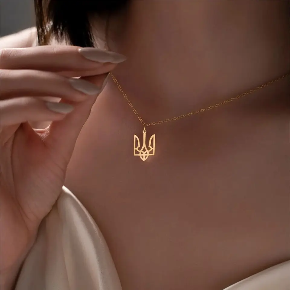 Z nehrdzavejúcej ocele Ukrajina Národný znak náhrdelník Party šperky prívesok Náhrdelník Simple Ukrajinský symbol náhrdelník