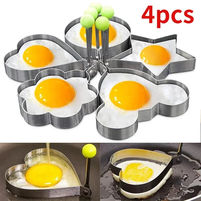 Z nehrdzavejúcej ocele vyprážané vaječné pleseň srdiečko Pancake Maker raňajky na pečenie Omeleta krúžky Cooking náradie kuchynské doplnky Nástroj