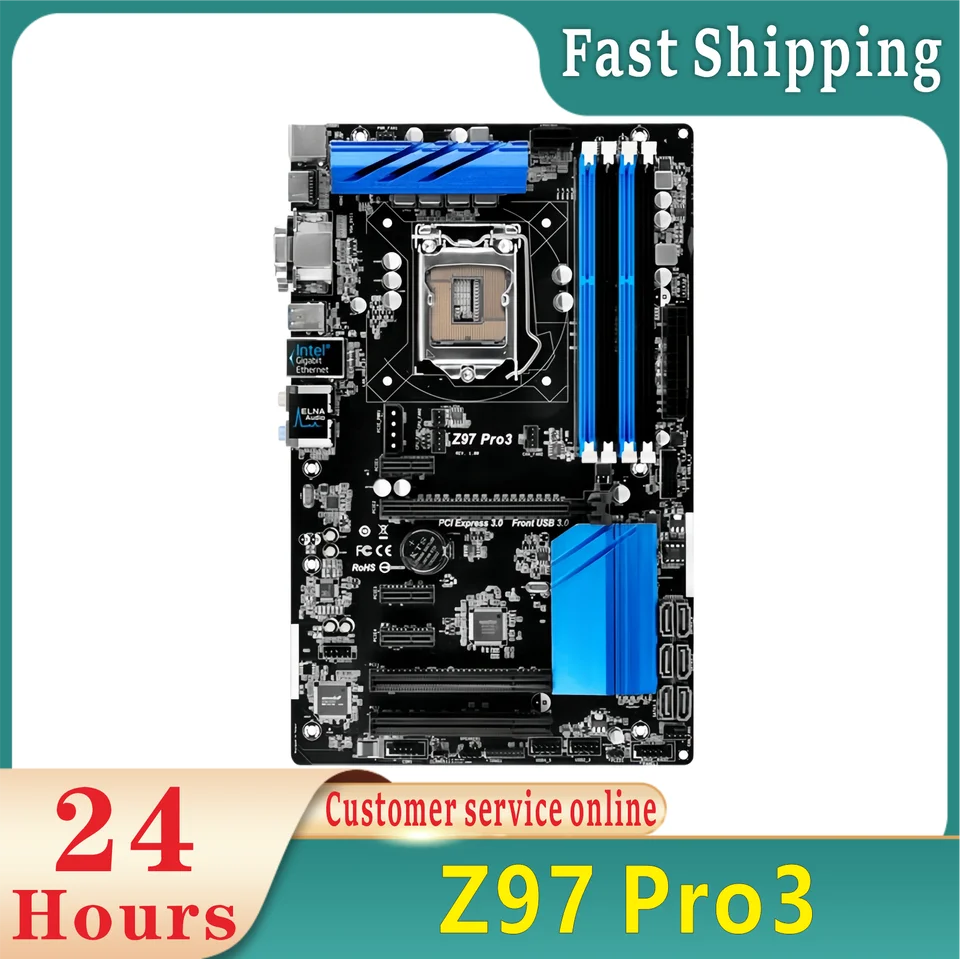 Z97 PRO3 MORICKÁ doska LGA 1150 Intel Z97 4XDDR3 32GB HDMI USB 3.1 ATX SPORTS I7-4790 4770 4430 4590 4150 1245 V3 CPU