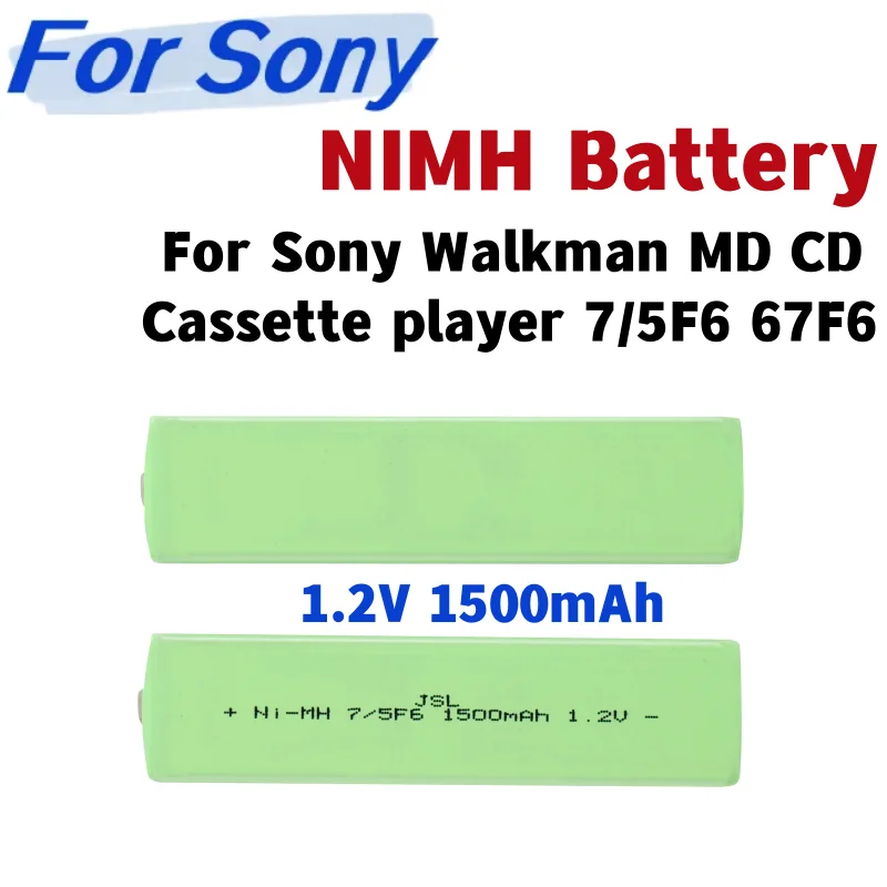 Za 1,2 V 1500 mAh NIMH batériu pre Sony Walkman MD CD CASSETTE Player 7/5F6 67F6 NI-MH Chewing Gum Battery