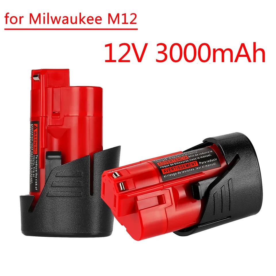 Za 12 V Milwaukee Battery 3AH kompatibilná s Milwaukee M12 XC 48-11-2410 48-11-2420 48-11-2411 12-Voludná batéria bezdrôtových nástrojov