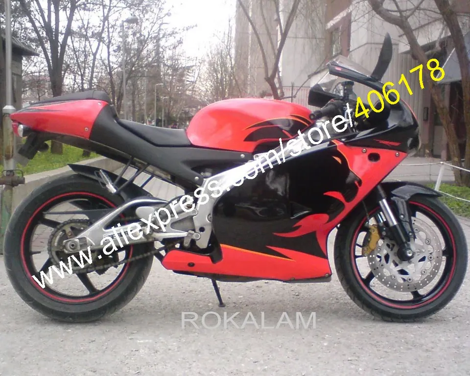 Za apríl Rs 125 Fairing 2001 2002 2003 2004 2005 RS125 01 02 03 04 05 Black Lionhead in Red Sportsbike Fairing Kit