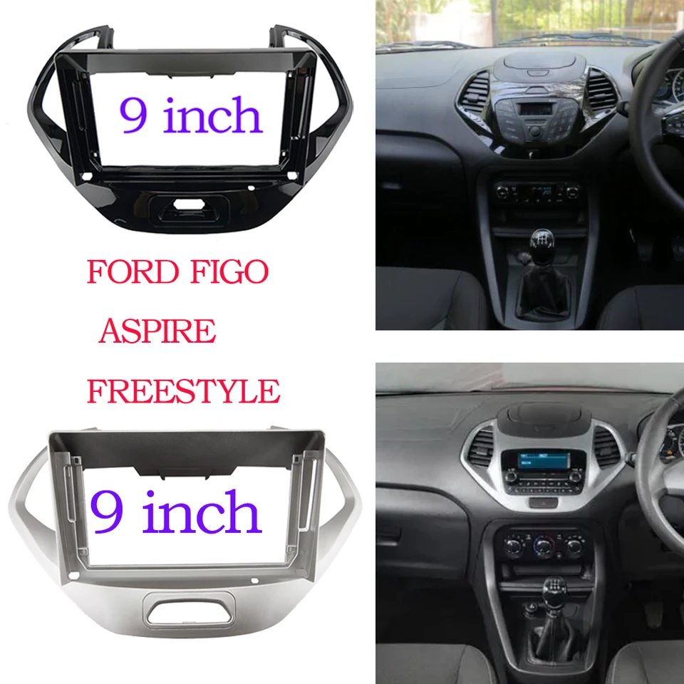 Za rok 2019 Ford Figo Aspire/ Freestyle (9inch) Car Radio Fascias Android GPS MP5 Stereo Player 2 DIN Head Unit Panel Dash Frame Ins