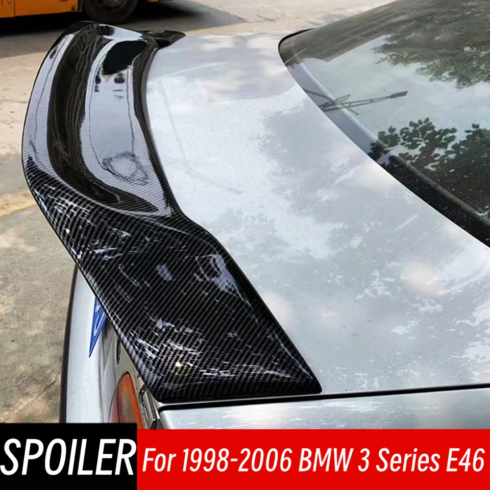 Za roky 1998-2006 BMW 3 Series E46 4 dvere Bodelykit Zadný kmeň veko veka topánky Ducktail Spiler Krídle Krídle Vonkajšie ladenie príslušenstva
