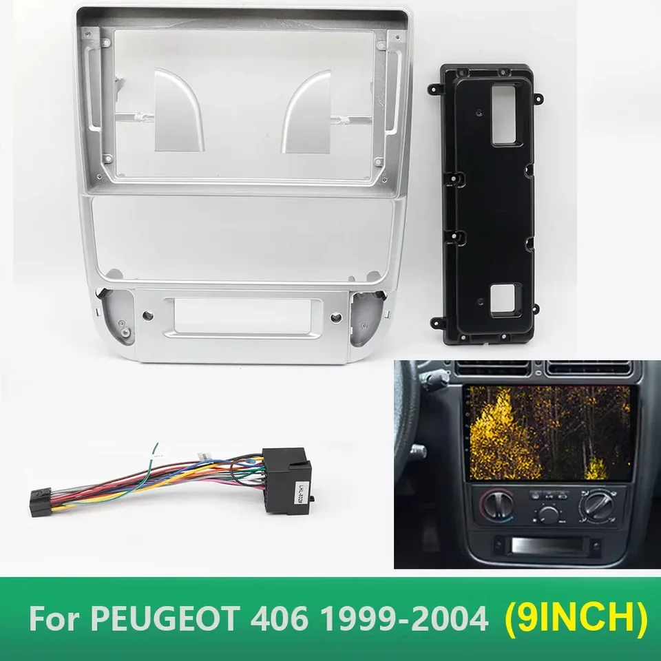 Za roky 1999-2004 Peugeot 406 (9inch) Car Radio Fascias Android GPS MP5 Stereo Player 2 DIN Head Unit Panel Dash Rám Inštalácia T