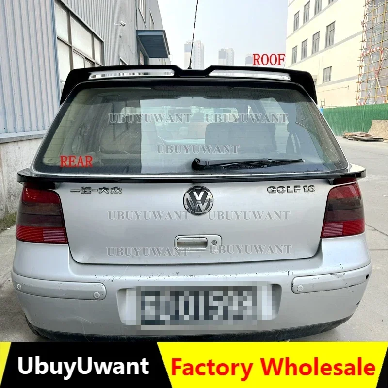 Za roky 1999-2006 VW Golf 4 MK4 R32 Hatchback Spoiler ABS Black Middle and Strešový spojler Car Tail Wing Decoration (nie pre GTI / R)