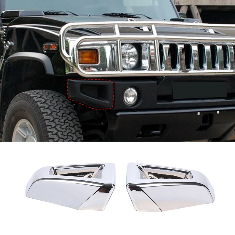 Za roky 2003-2009 Hummer H2 ABS Silver Car Predný nárazník Obidve strany zabaleného rohového vozidla Exteriérové ​​doplnky (vymeňte diely)