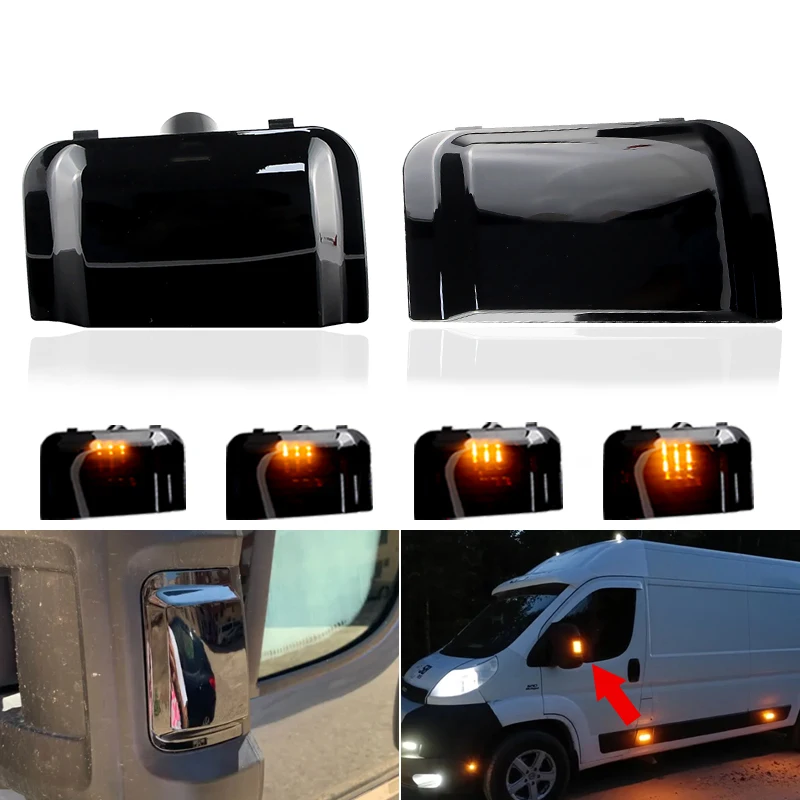 Za roky 2006-2019 relé Citroen Jumper, Peugeot Boxer, Fiat Ducato LED Turn Signal Signal Sigight Stranné zrkadlo Sekvenčné blinkerové žiarovka