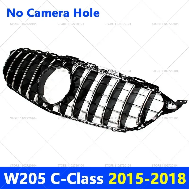 Za roky 2015-2018 2019-2021 W205 Mercedes Mercedes Benz C180 C200 C250 C300 C400 GT GRILLE GRILLE GRILL GRIL S GRILL s otvorom fotoaparátu