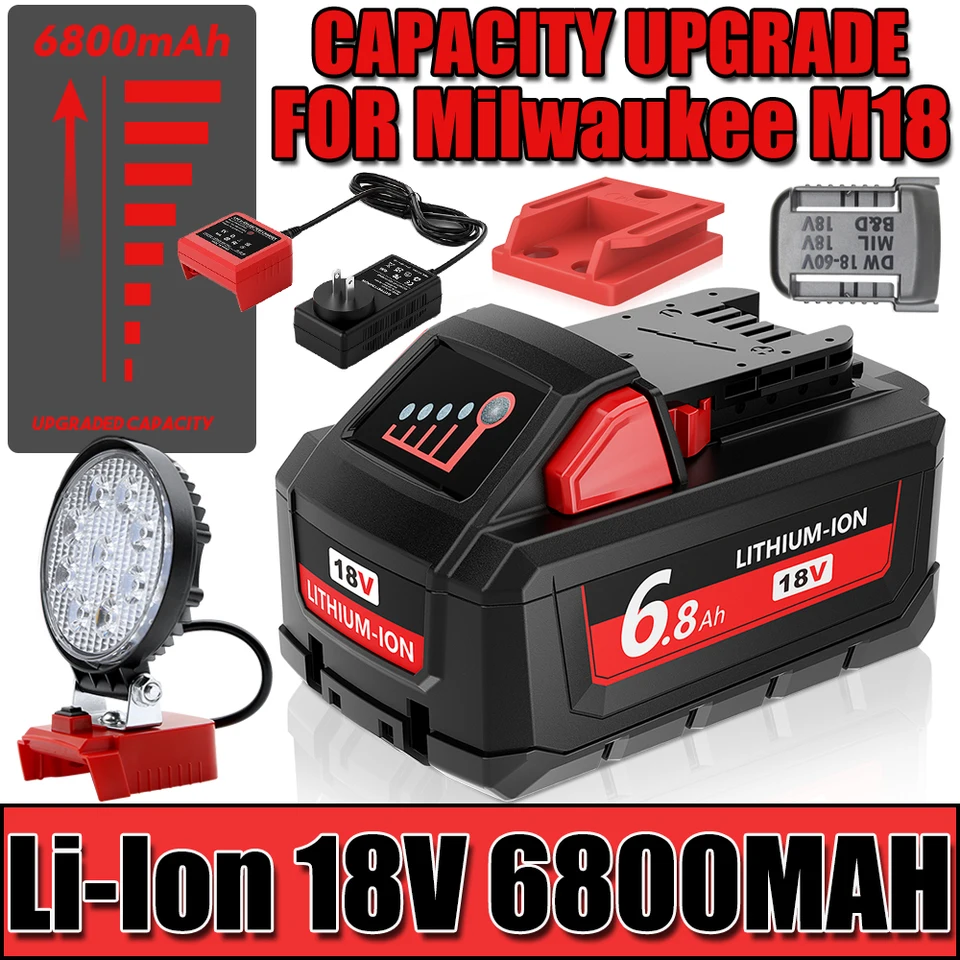 Za výmenu Milwaukee M18 18V za Milwaukee M18B5 XC 3500MAH/6800MAH/8000MAH LI-ION BATTERSE M18B 48-11-1850 2604-22 2604-20