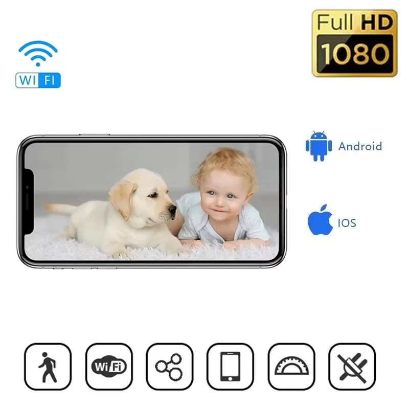 Zabezpečenie 1080p WiFi fotoaparát v interiéri domácej bezpečnostnej kamery bezdrôtové detské moniton sledovanie bezpečnostnej detekcie CAM Cam s aplikáciou s aplikáciou App