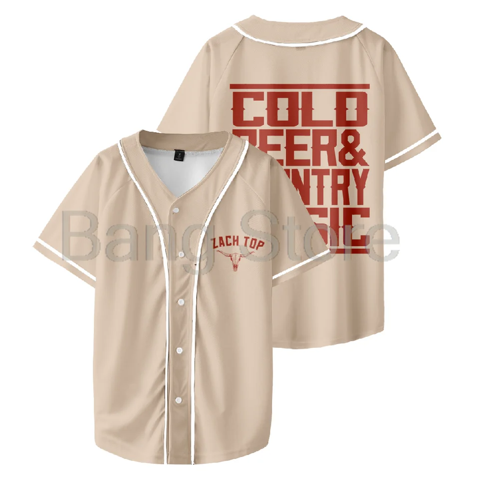Zach Top Cold Beer Baseball Jersey Ženy Muži s krátkym rukávom Tričko Príležitostné unisexové oblečenie Unisex