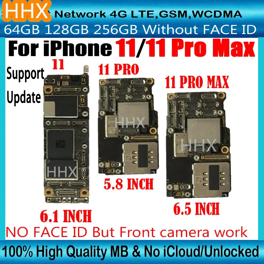 ZADARMO iCloud Original Unlocked pre iPhone 11 Pro Max 256 GB Základná doska s face ID 64G Mainboard 128 GB logická doska 100% Working
